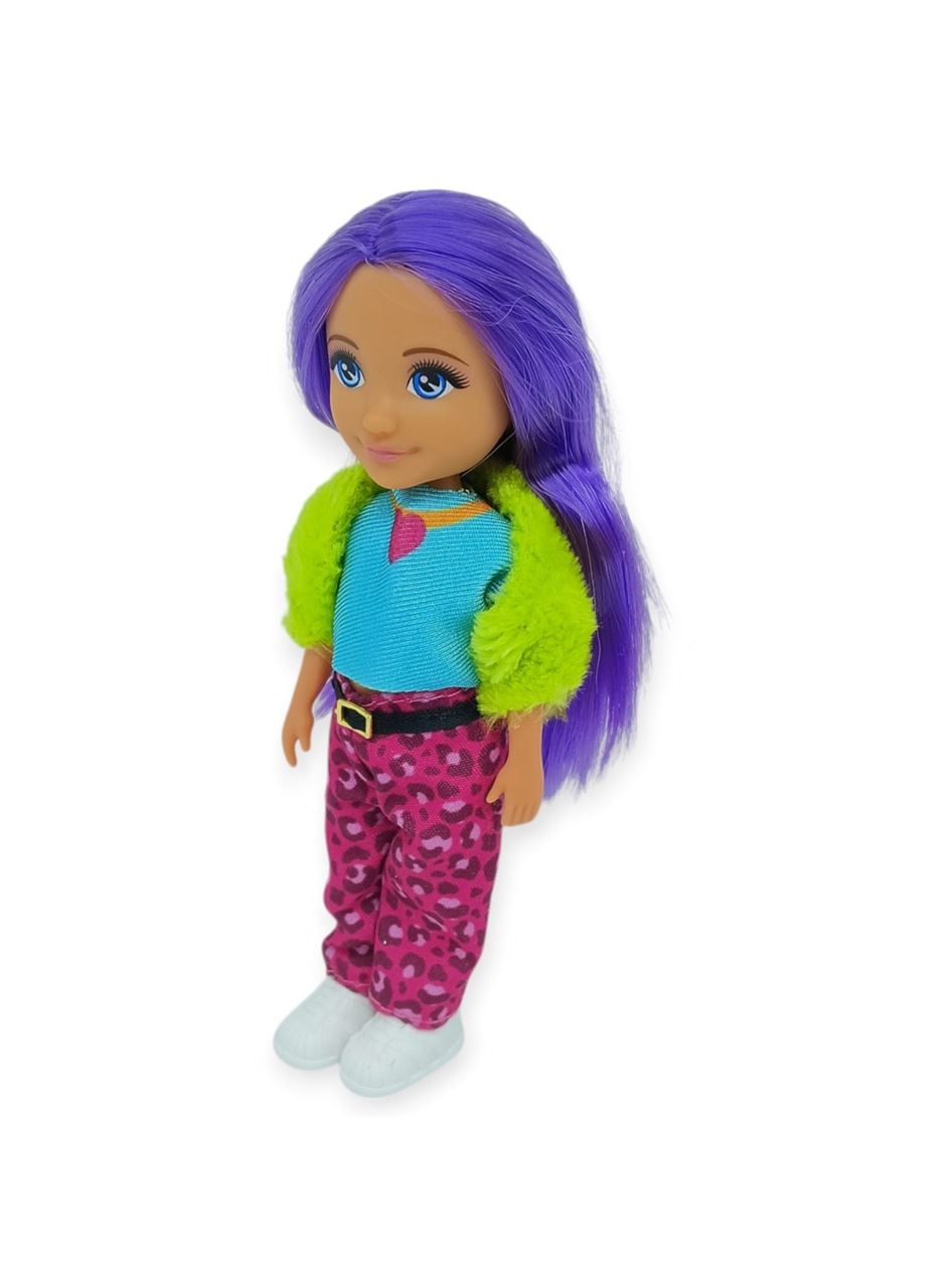 Ankiki Moda İkonu Bebek Figür 13 cm - Mor Saçlı Hip-Hop Rüzgarı