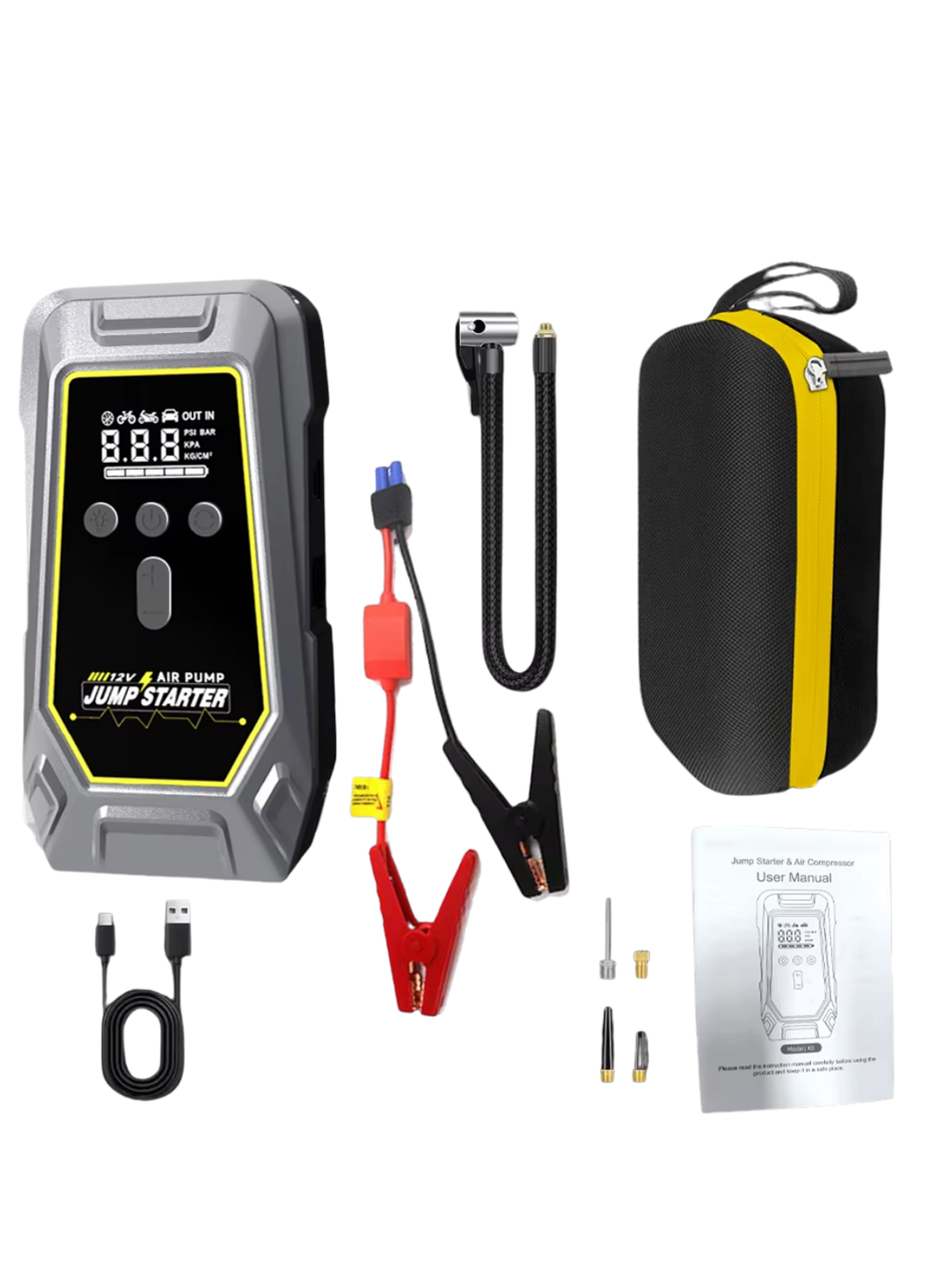 Lastik Şişirme Powerbank Özellikli Taşınabilir Cihaz