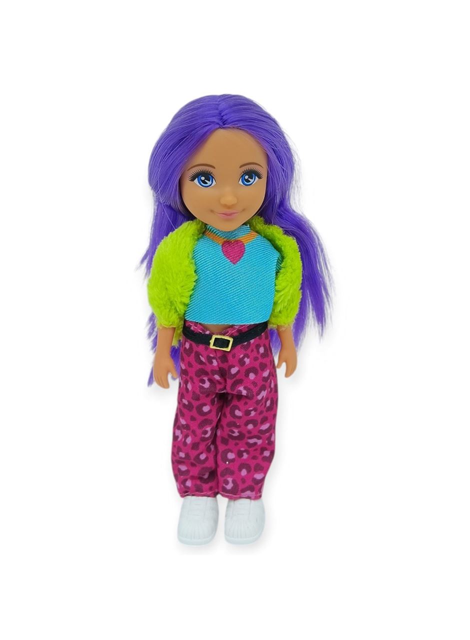 Ankiki Moda İkonu Bebek Figür 13 cm - Mor Saçlı Hip-Hop Rüzgarı