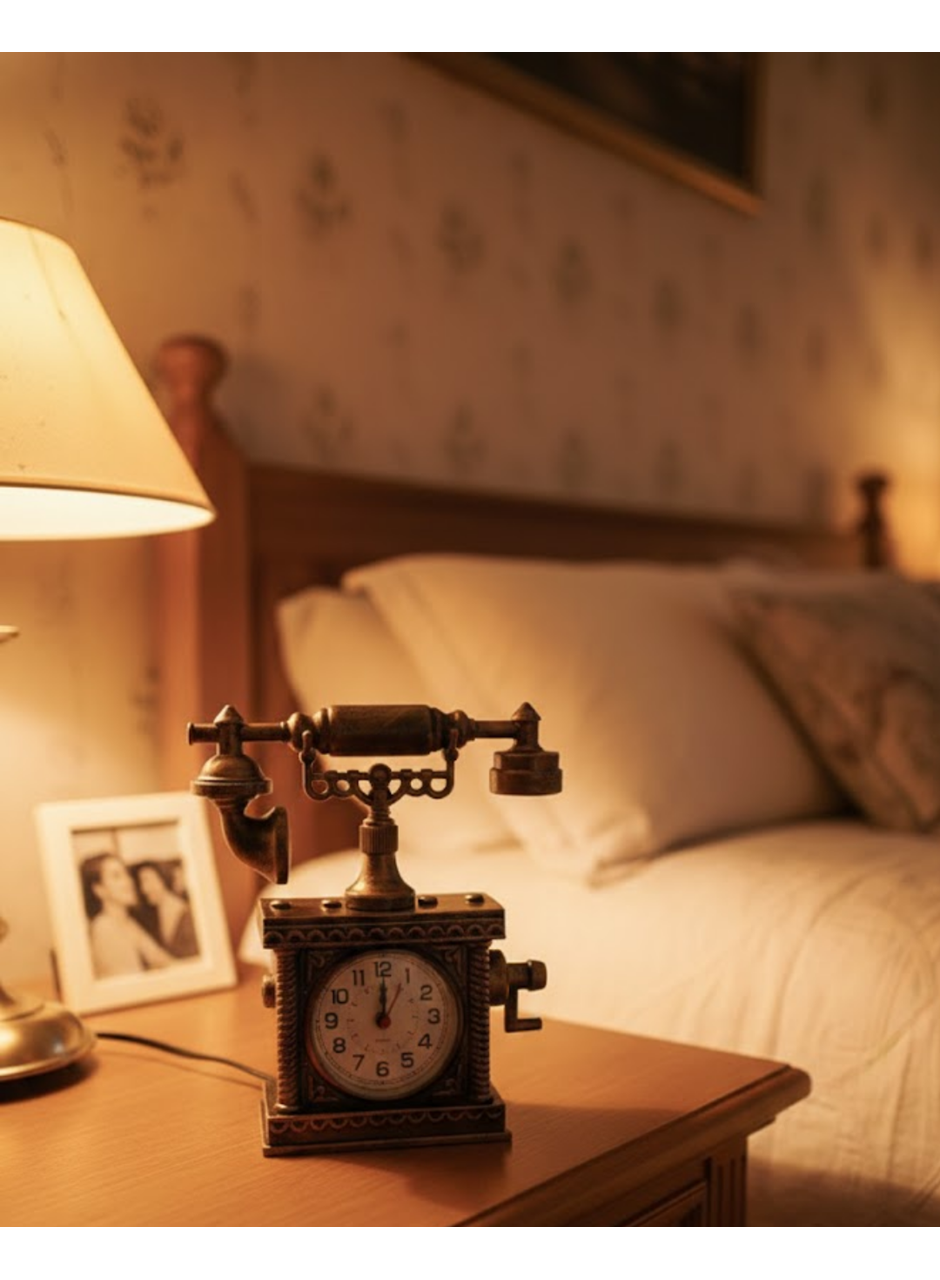 ZN8808B TELEFON ŞEKLİNDE ÇALAR SAAT BRONZ