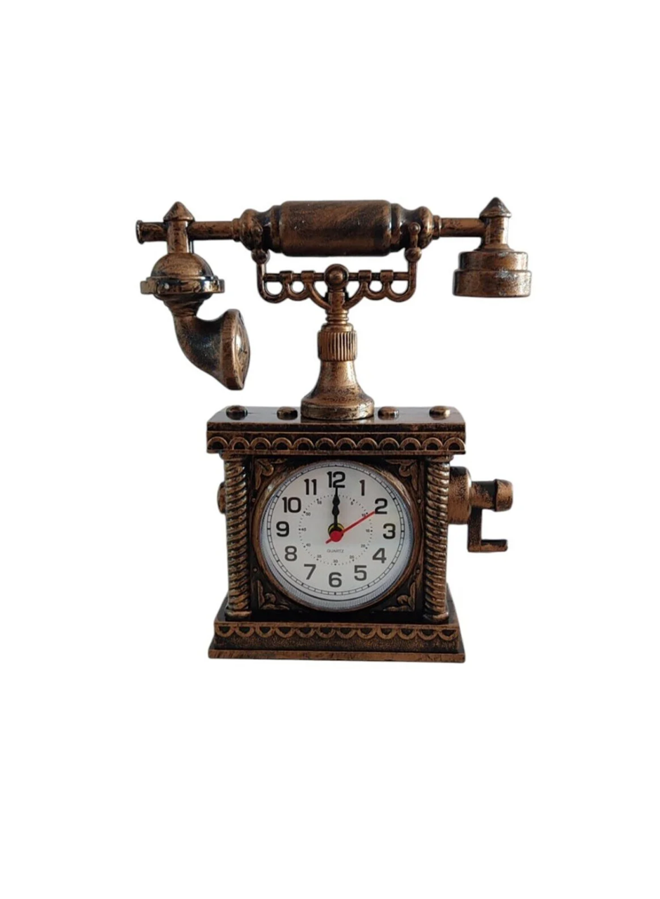 ZN8808B TELEFON ŞEKLİNDE ÇALAR SAAT BRONZ