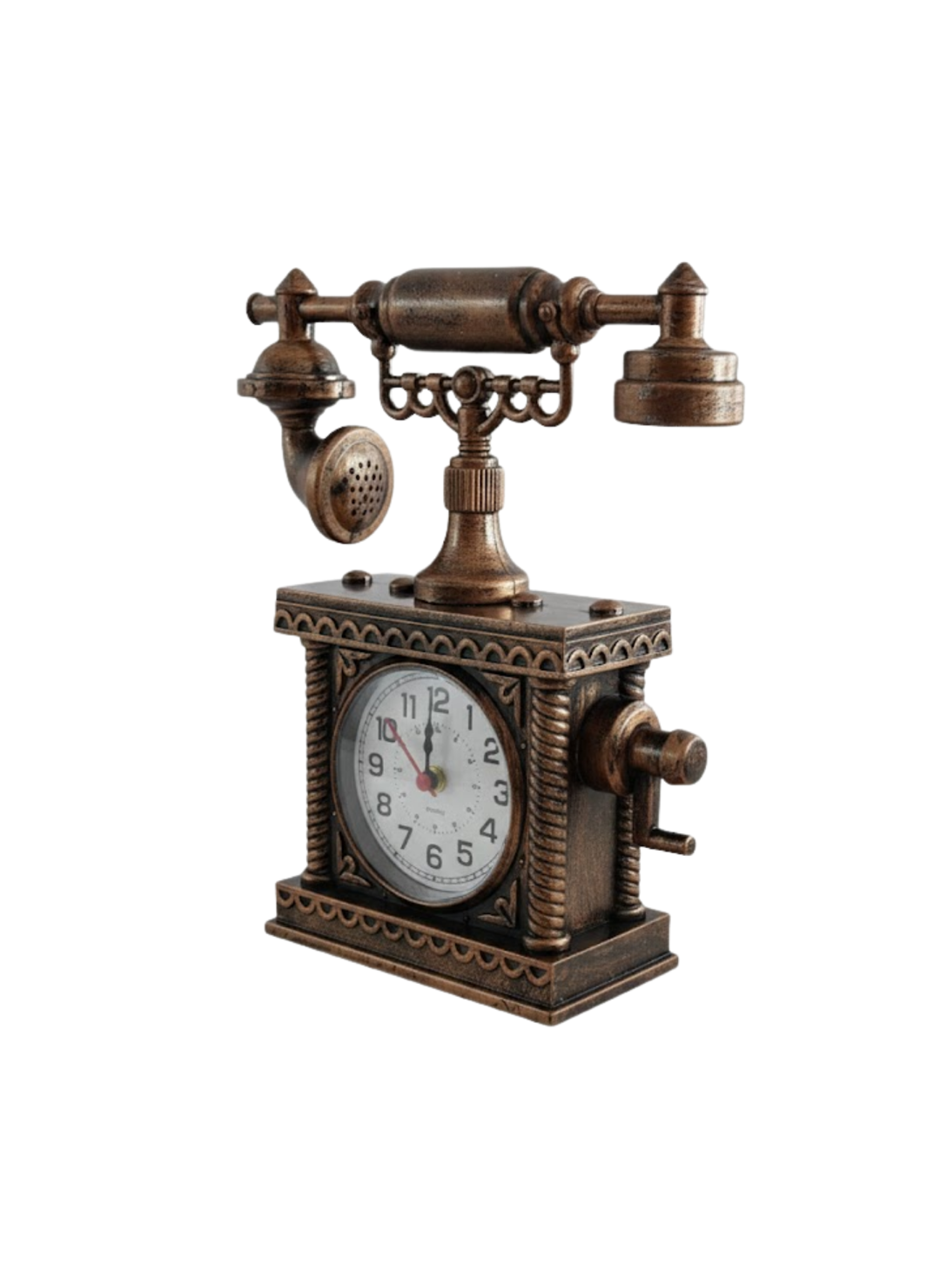 ZN8808B TELEFON ŞEKLİNDE ÇALAR SAAT BRONZ