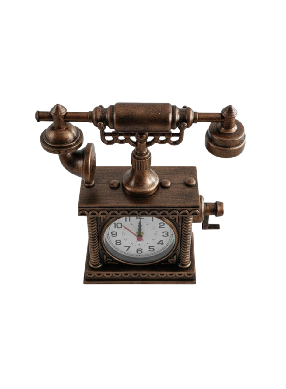 ZN8808B TELEFON ŞEKLİNDE ÇALAR SAAT BRONZ