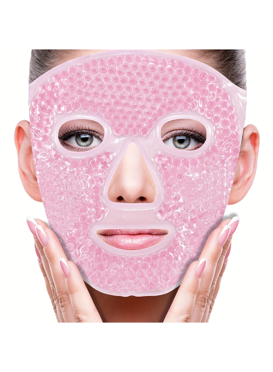 Terapi Jel Yüz Maskesi Soğuk Ve Sıcak Boncuklu Ayarlanabilir Maske (Pembe) (