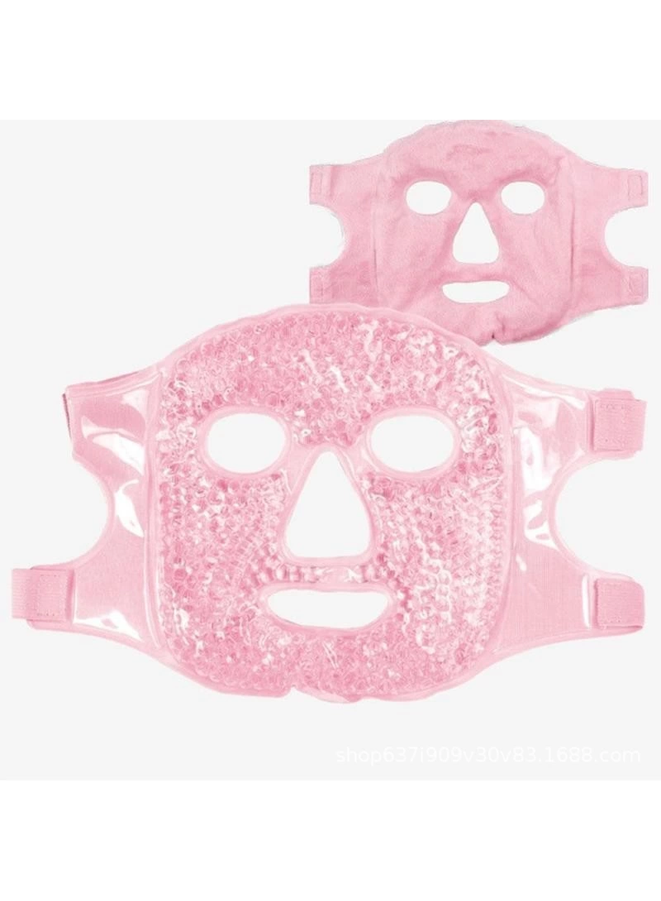 Terapi Jel Yüz Maskesi Soğuk Ve Sıcak Boncuklu Ayarlanabilir Maske (Pembe) (