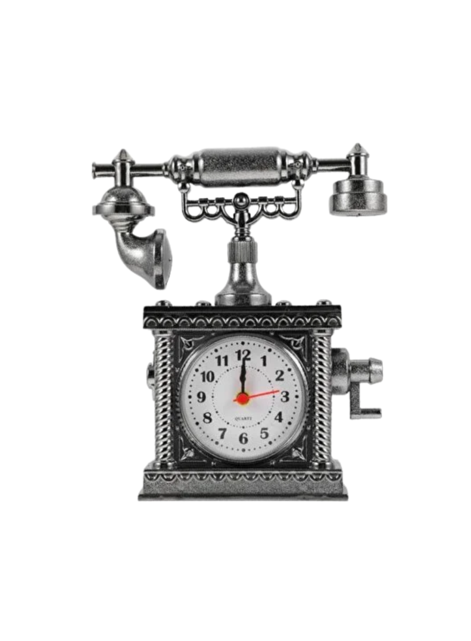 N8808B TELEFON ŞEKLİNDE ÇALAR SAAT GÜMÜŞ