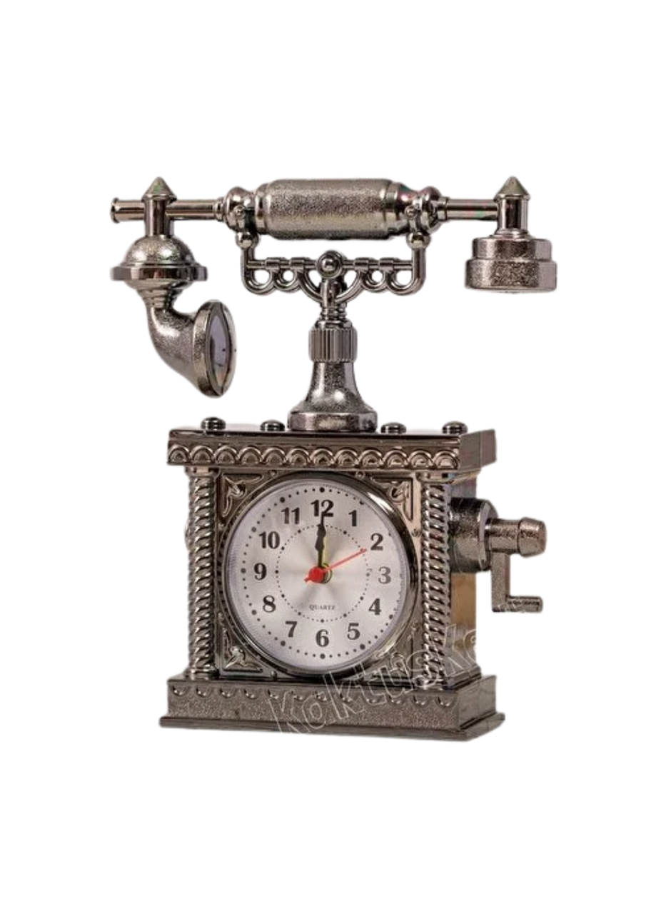 N8808B TELEFON ŞEKLİNDE ÇALAR SAAT GÜMÜŞ