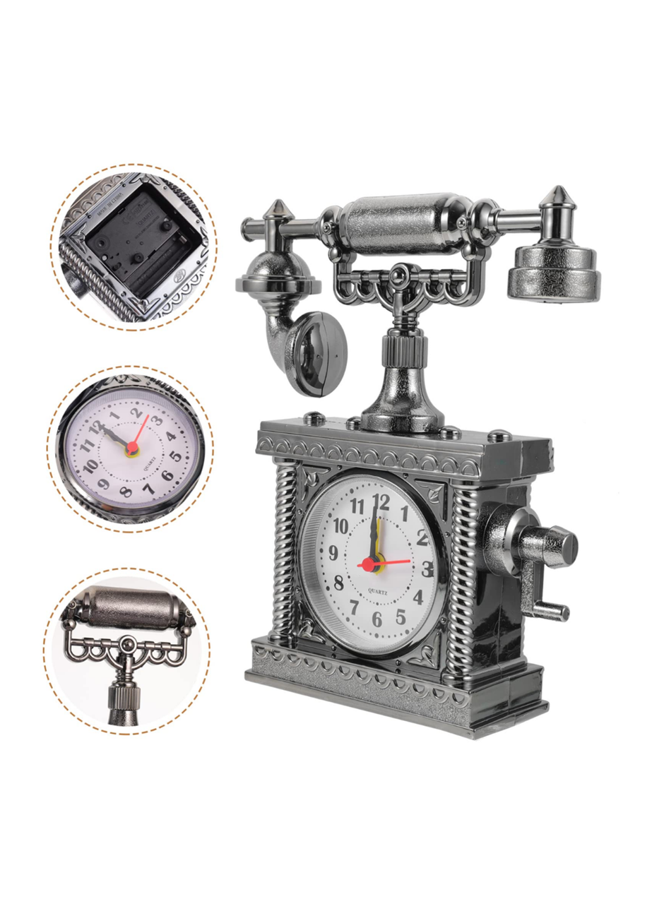 N8808B TELEFON ŞEKLİNDE ÇALAR SAAT GÜMÜŞ