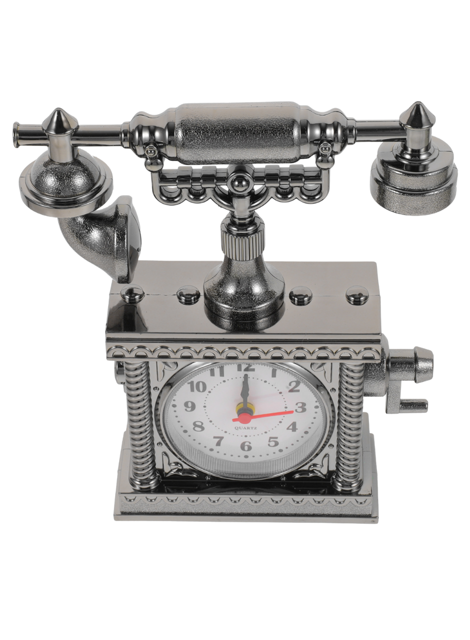 N8808B TELEFON ŞEKLİNDE ÇALAR SAAT GÜMÜŞ