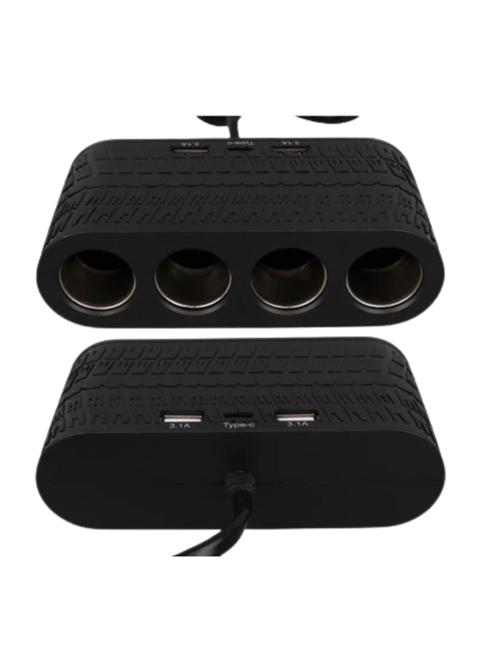 Araç İçi Güç Dağıtıcı 4 Çakmaklık 2 USB 1 Type C Şarj Ünitesi