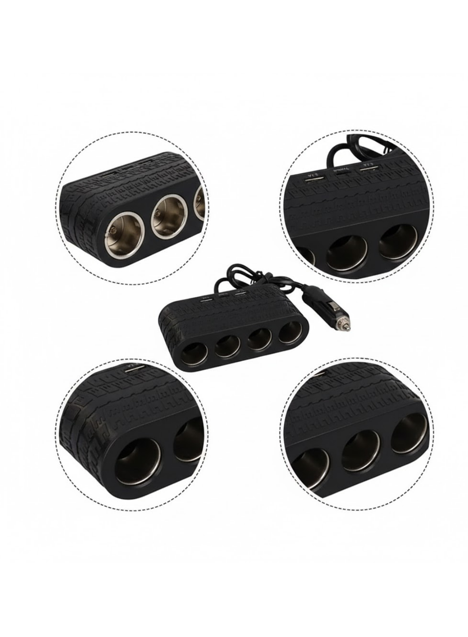 Araçlar İçin 4’lü Çakmak Çoklayıcı Type C USB ve Koruma Sistemli