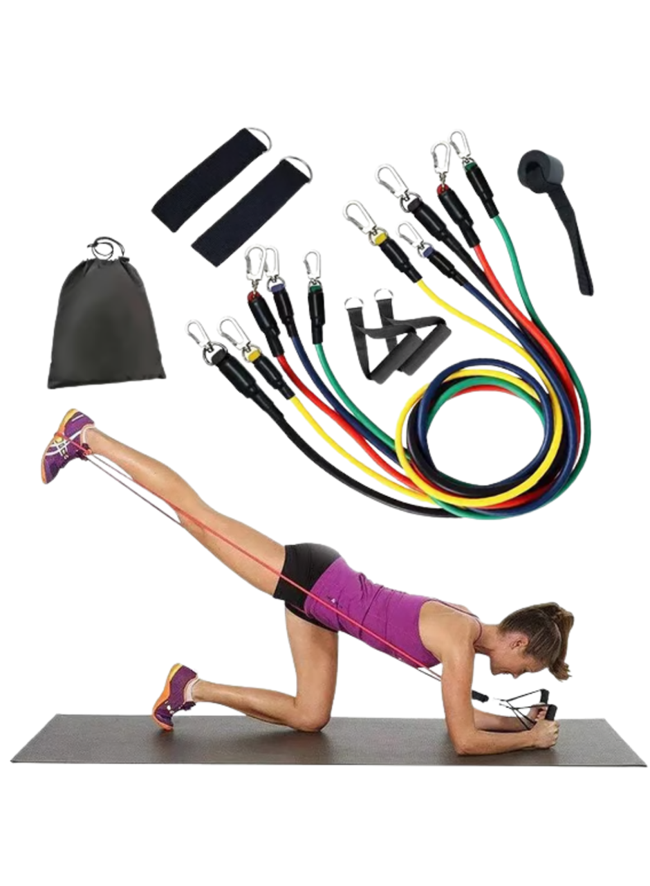 Direnç Seviyeli Pilates ve Fitness Egzersiz Bandı Seti Kapı Askılı