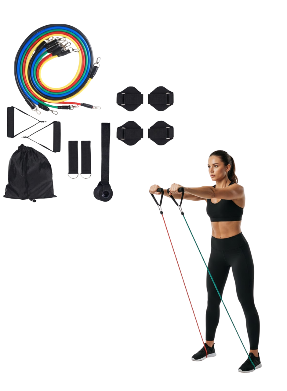 11 Parça Çok Fonksiyonlu Kapı Arkası Egzersiz Bandı Ev Tipi Spor Seti