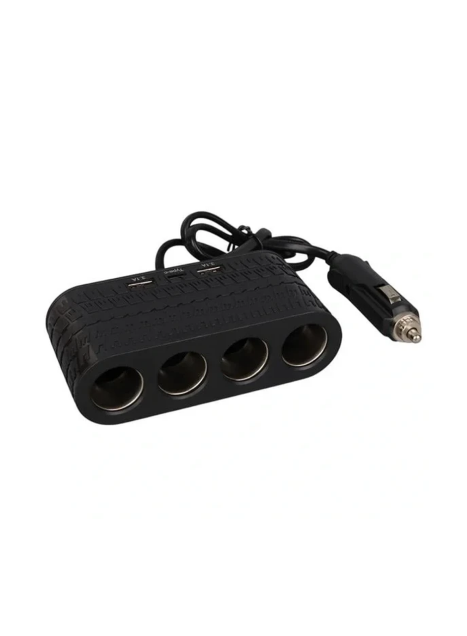 Araç Çakmak Çoklayıcı 4 Çıkışlı 2 USB ve Type C Girişli Çok Fonksiyonlu Şarj Ünitesi