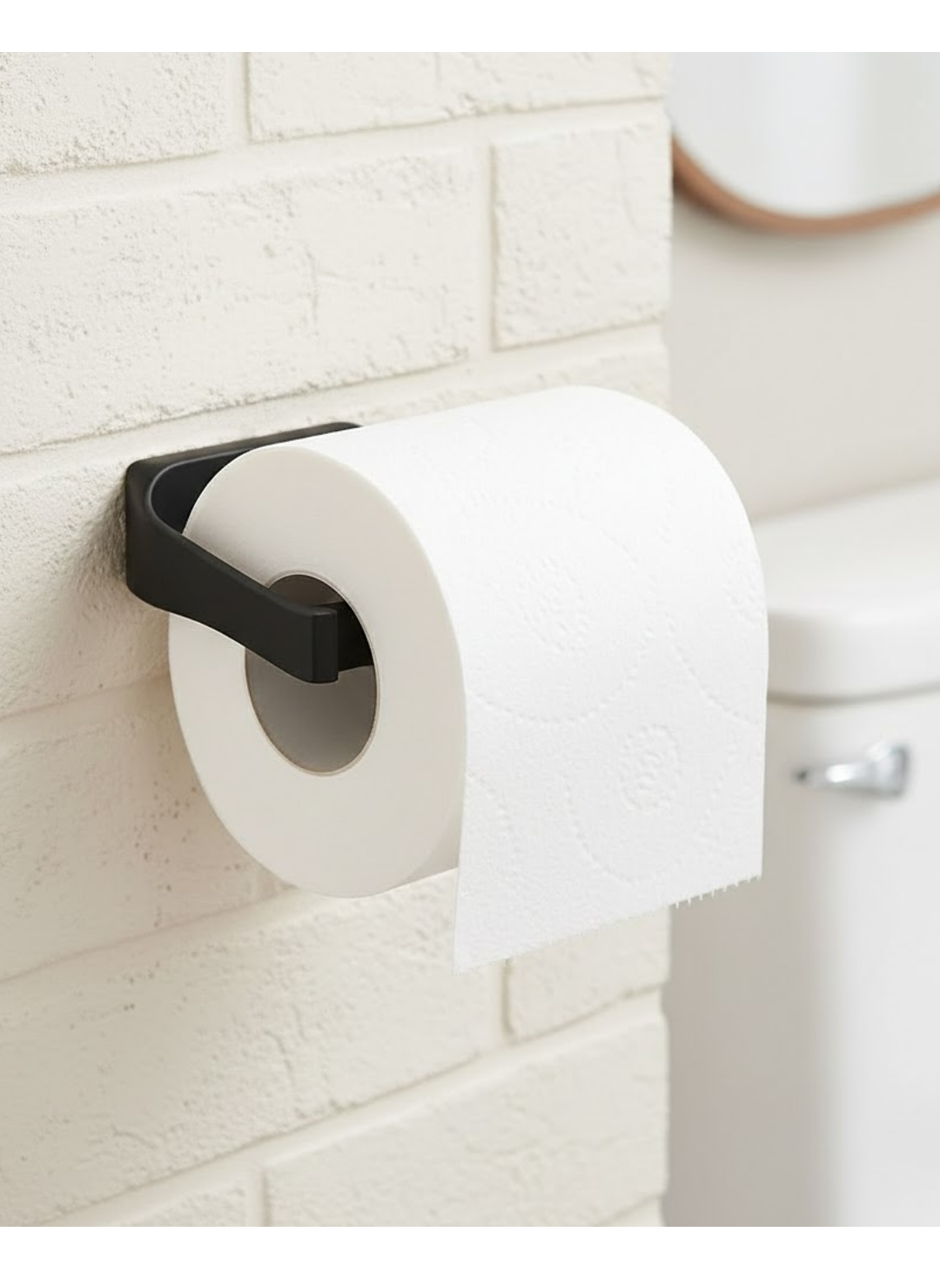 Duvara Monte Siyah Peçetelik Minimal Banyo Aksesuarı