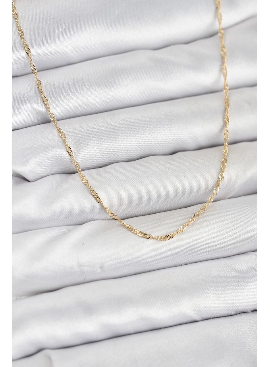 CM 14K Gold Renk Pirinç Ezme Burgu Model Kadın Kolye