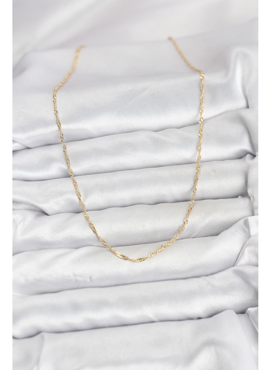 CM 14K Gold Renk Pirinç Ezme Burgu Model Kadın Kolye