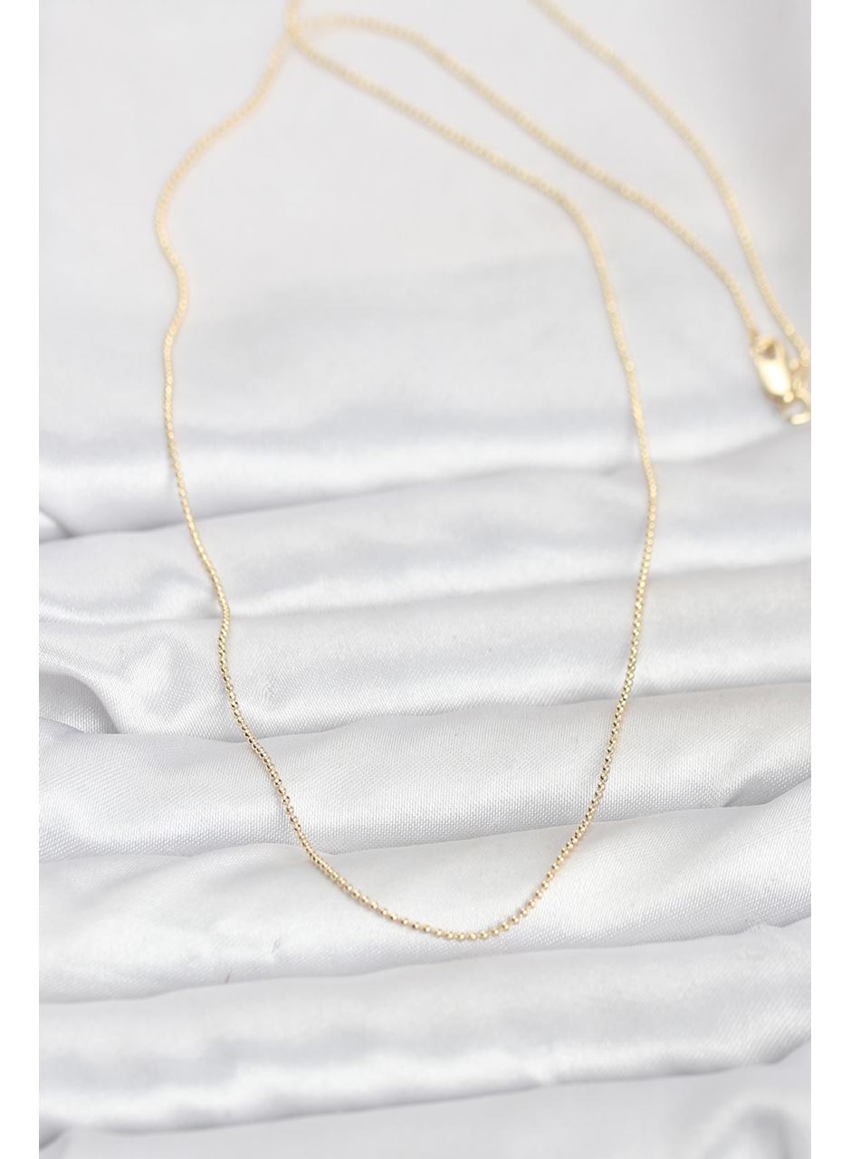 CM 14K Gold Renk İnce Top Zincirli 60 cm Kadın Kolye