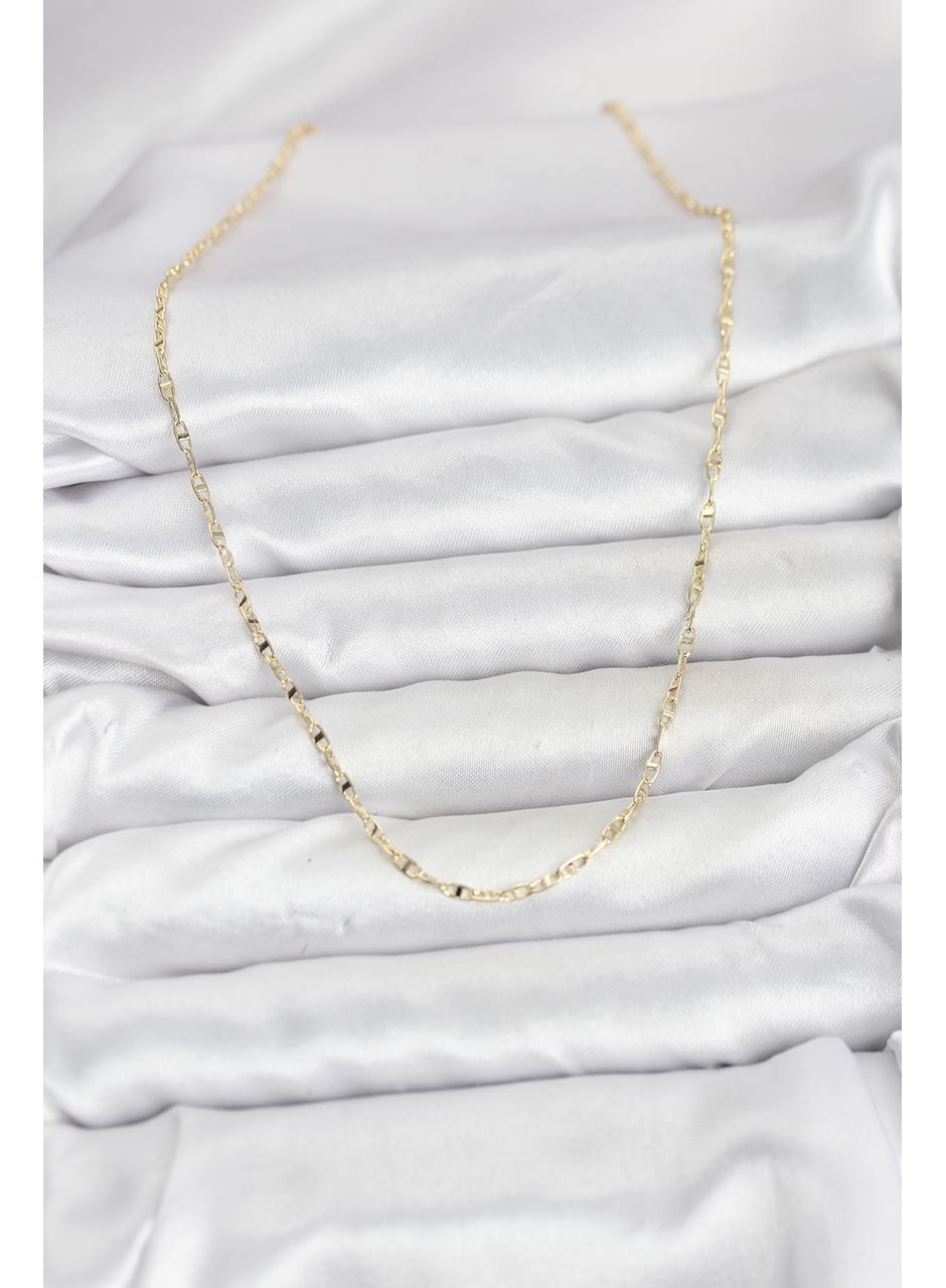 CM 14K Gold Renk Pirinç Gemi Zinciri Model Kadın Kolye