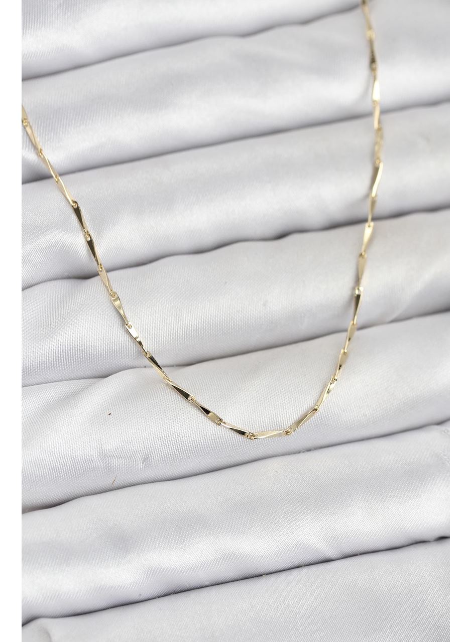 CM 14K Gold Renk İnce Kesim Çubuk Model Zincir Kadın Kolye