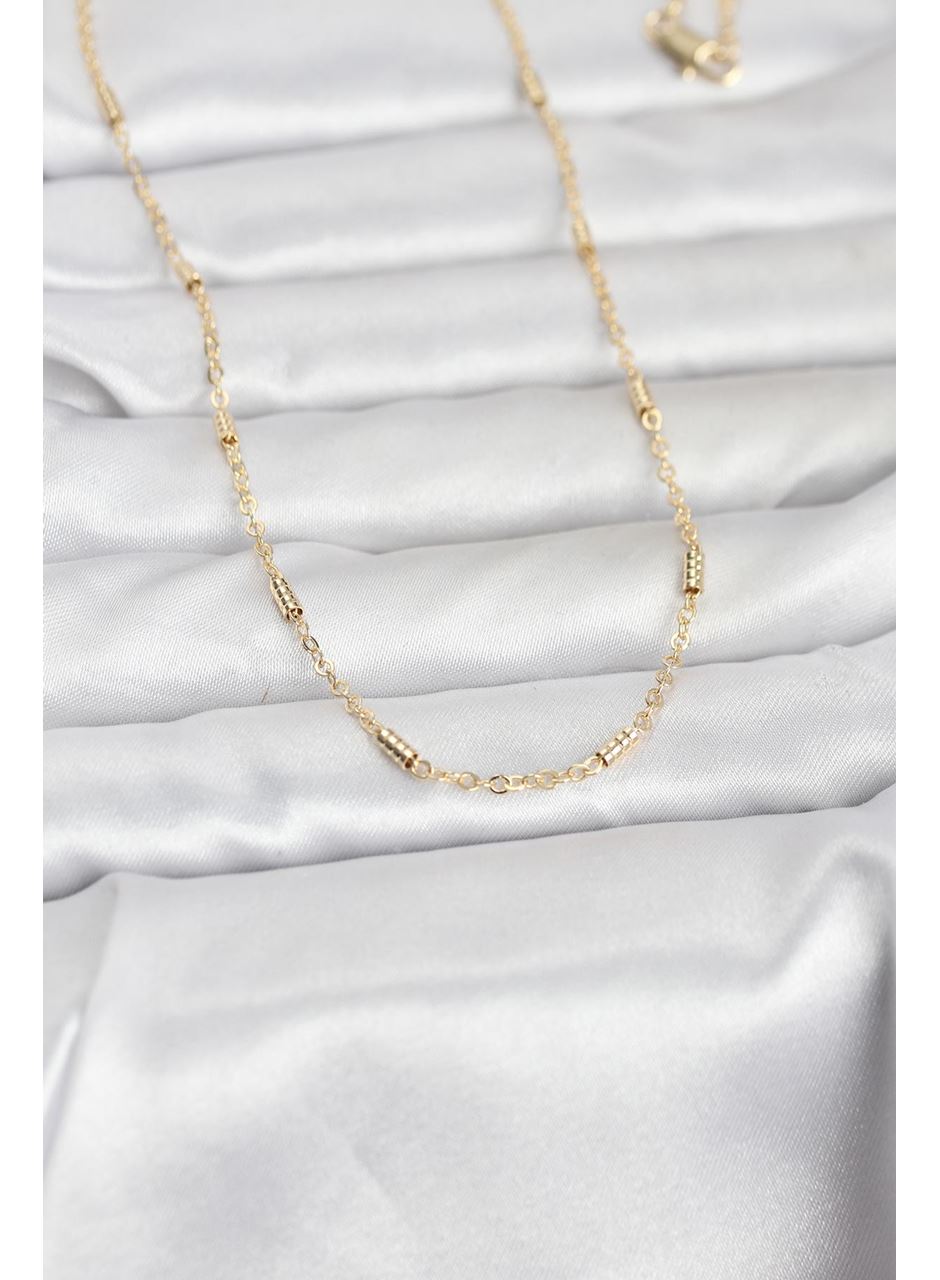 CM 14K Gold Renk Bar Zincir Model 60 cm Kadın Kolye