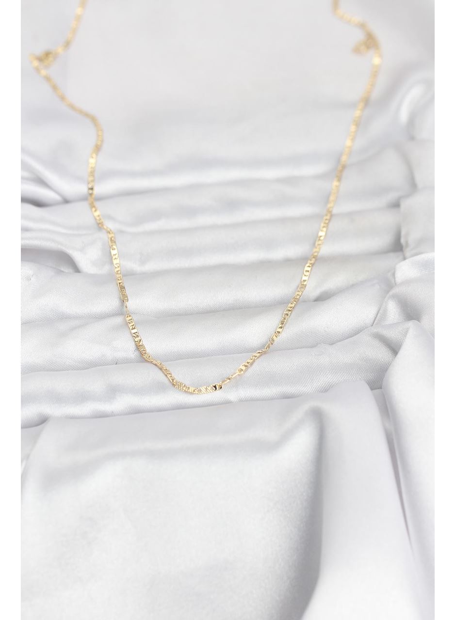 CM 14K Gold Renk Yassı Zincir Model 60 cm Kadın Kolye