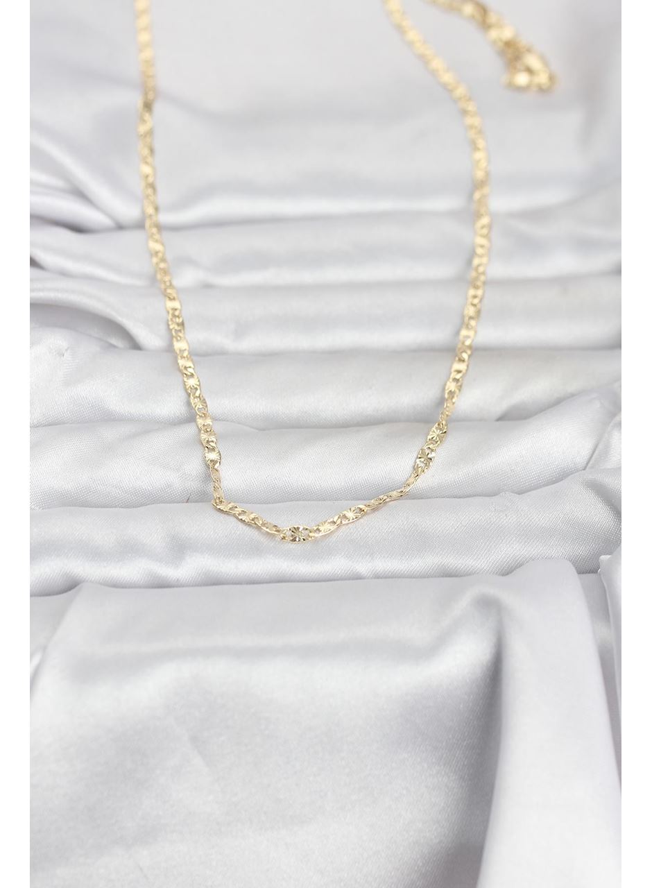CM 14K Gold Renk Lazer Zincirli Model 60 cm Kadın Kolye
