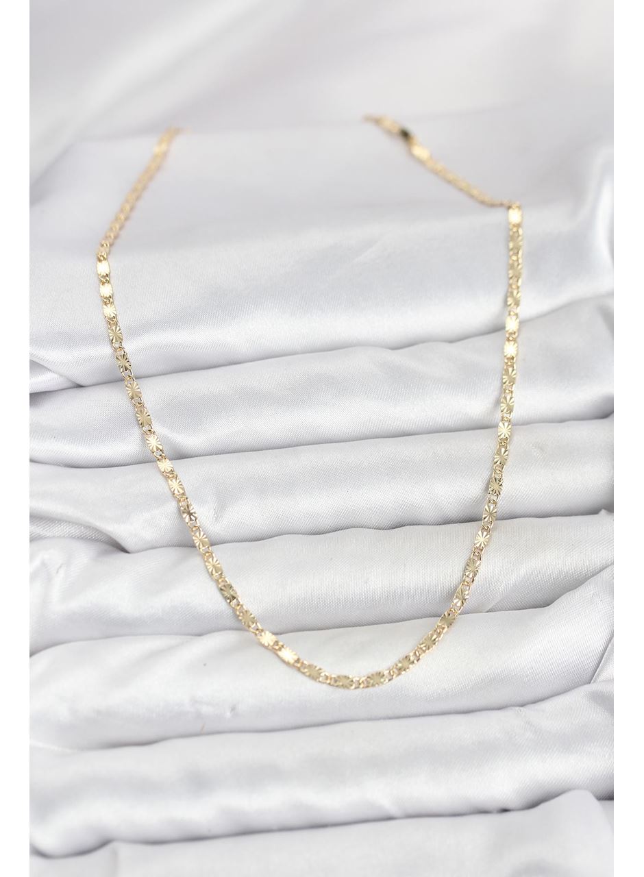 CM 14K Gold Renk Lazerli Zincir Model Kadın Kolye