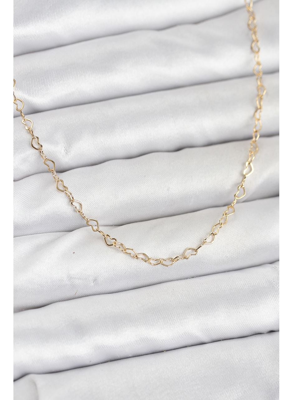 CM 14K Gold Renk Kalp Zincirli Kadın Kolye