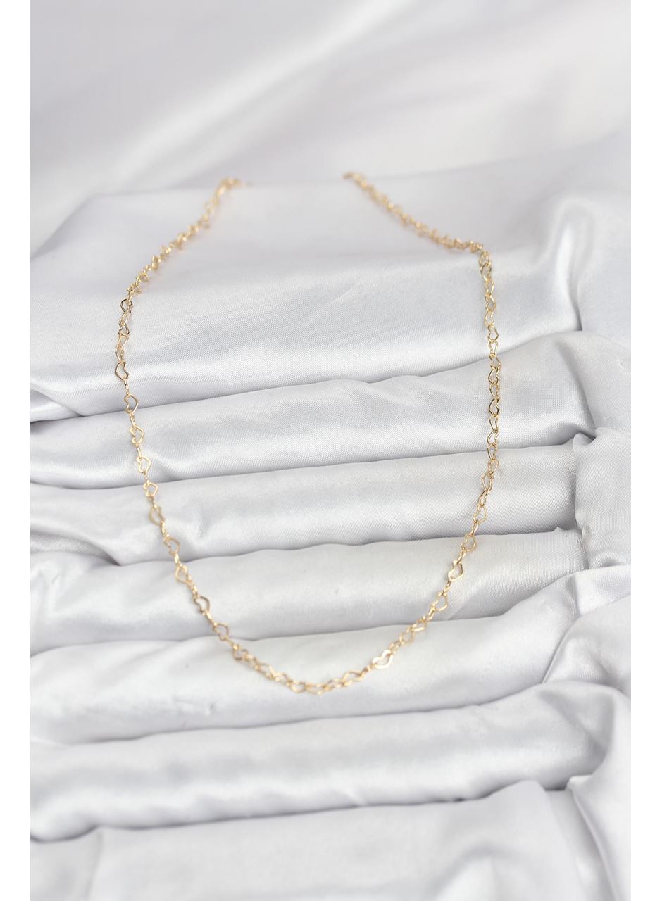 CM 14K Gold Renk Kalp Zincirli Kadın Kolye