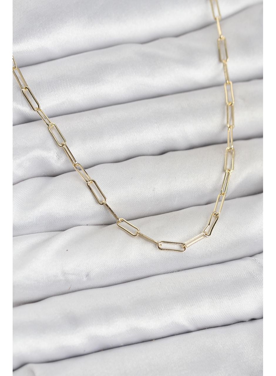 CM 14K Gold Renk Pirinç Ataç Zincir Kadın Kolye