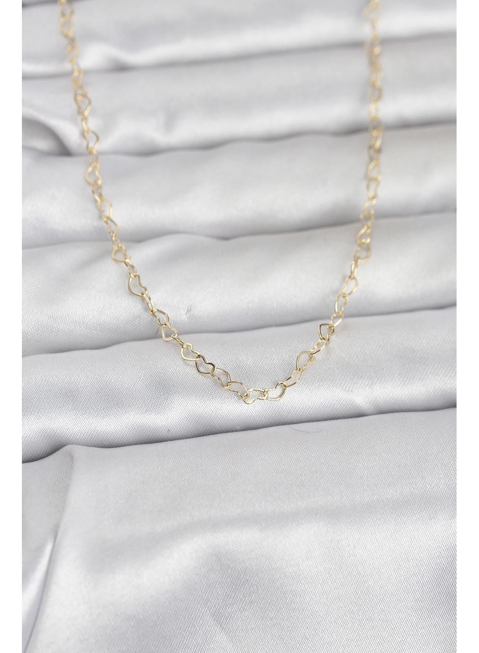 CM 14K Gold Renk Kalp Zincirli 60 cm Kadın Kolye