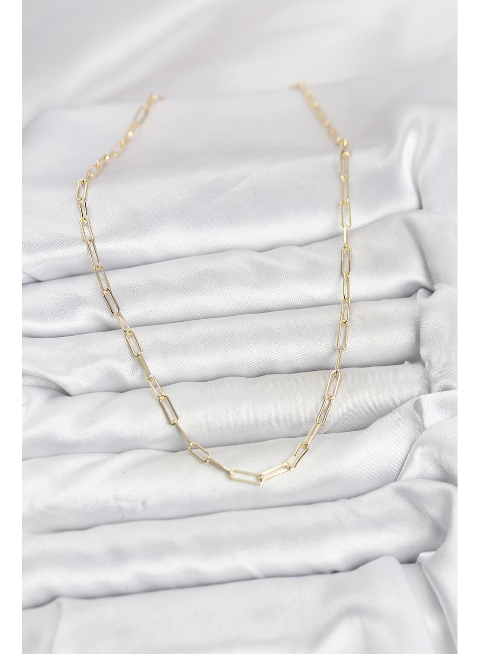 CM 14K Gold Renk Pirinç Ataç Zincir Kadın Kolye