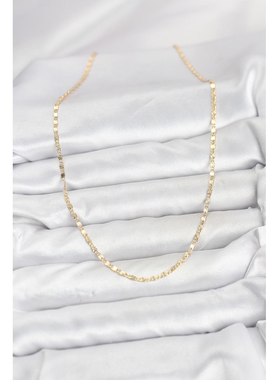 CM 14K Gold Renk Lazer İnce Zincirli Kadın Kolye