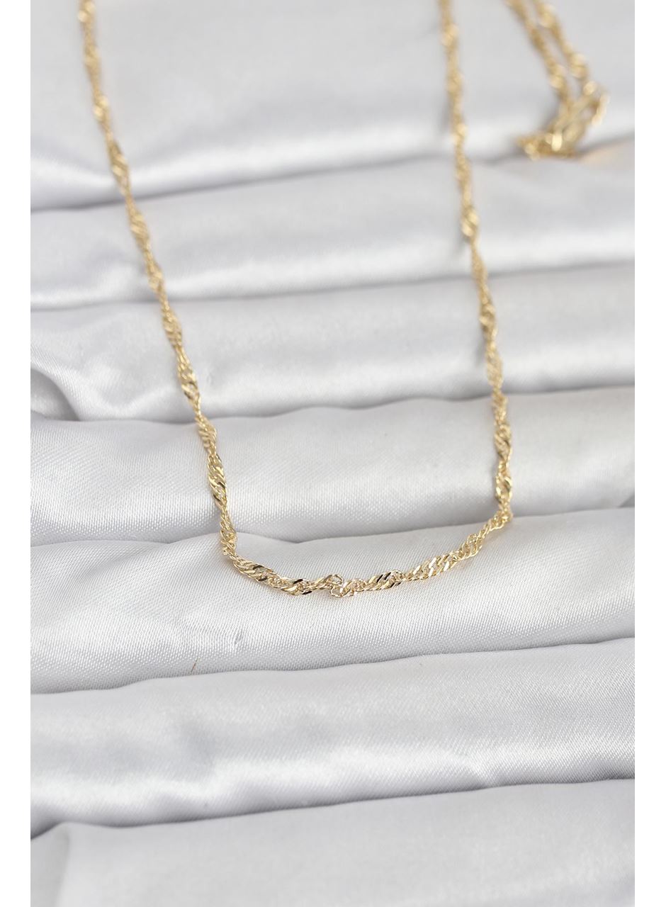 CM 14K Gold Renk Burgu Zincirli 60 cm Kadın Kolye