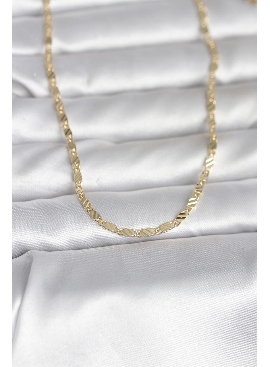 CM 14K Gold Renk Çizgi Lazer Model 60 cm Kadın Kolye