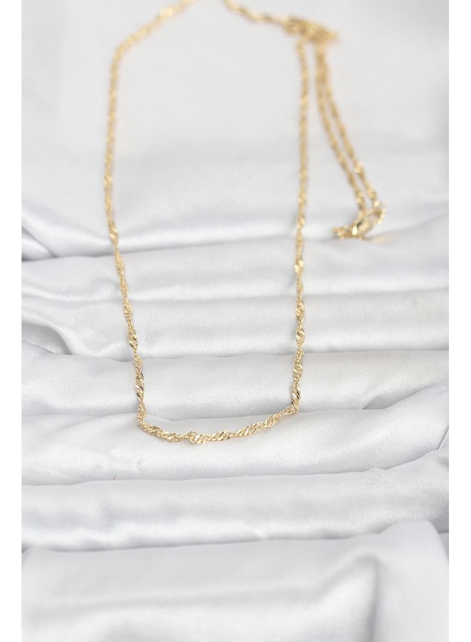 CM 14K Gold Renk Burgu Zincirli 60 cm Kadın Kolye