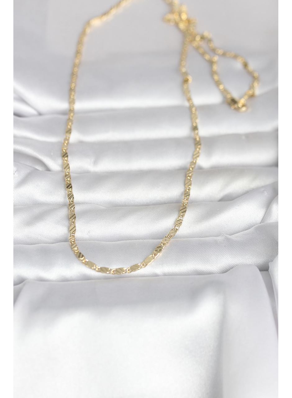 CM 14K Gold Renk Çizgi Lazer Model 60 cm Kadın Kolye