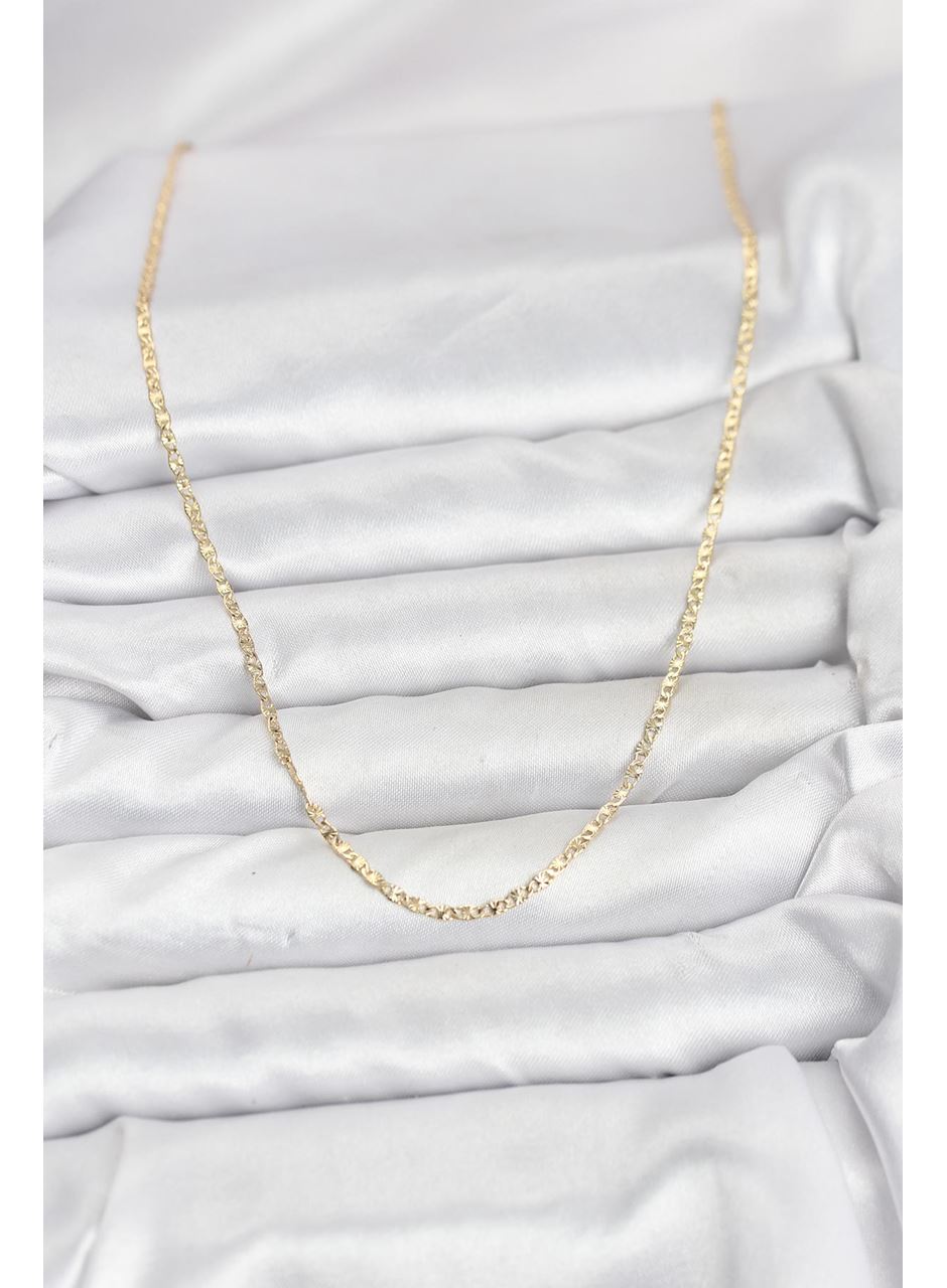 CM 14K Gold Renk Pirinç Lazer Model 60 cm Kadın Kolye