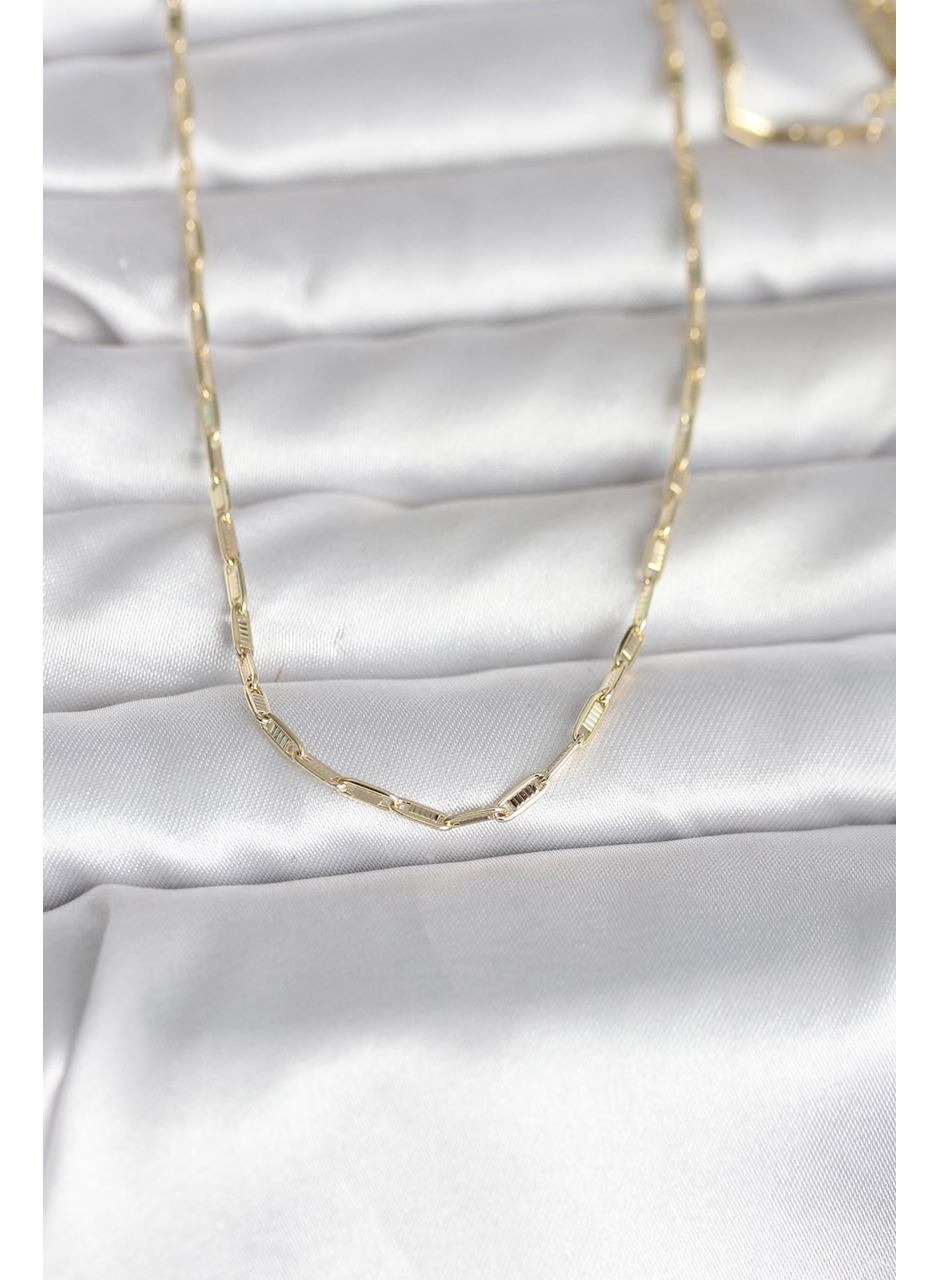 CM 14K Gold Renk İnce Ataç Zincir Model 60 cm Kadın Kolye