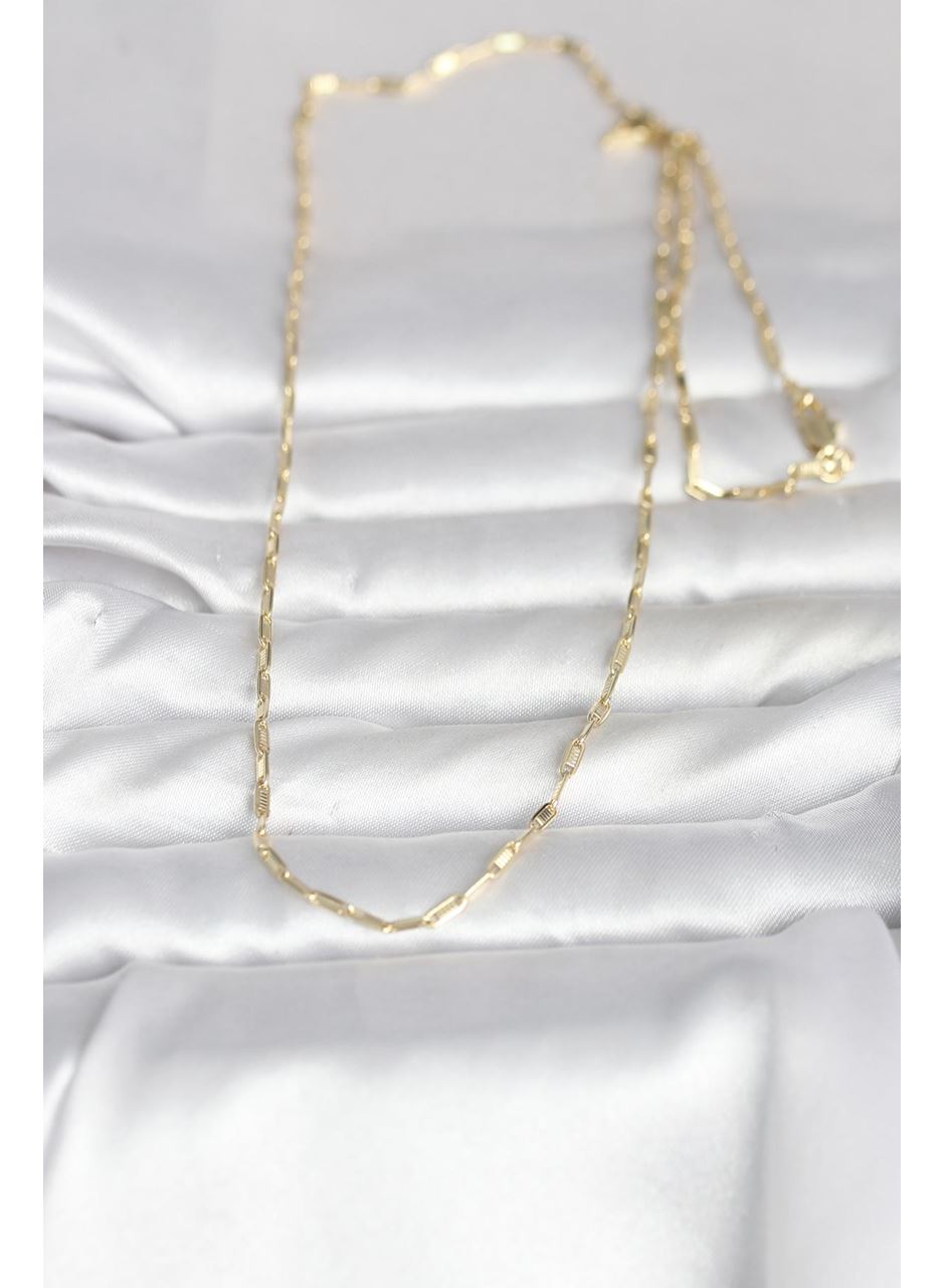 CM 14K Gold Renk İnce Ataç Zincir Model 60 cm Kadın Kolye