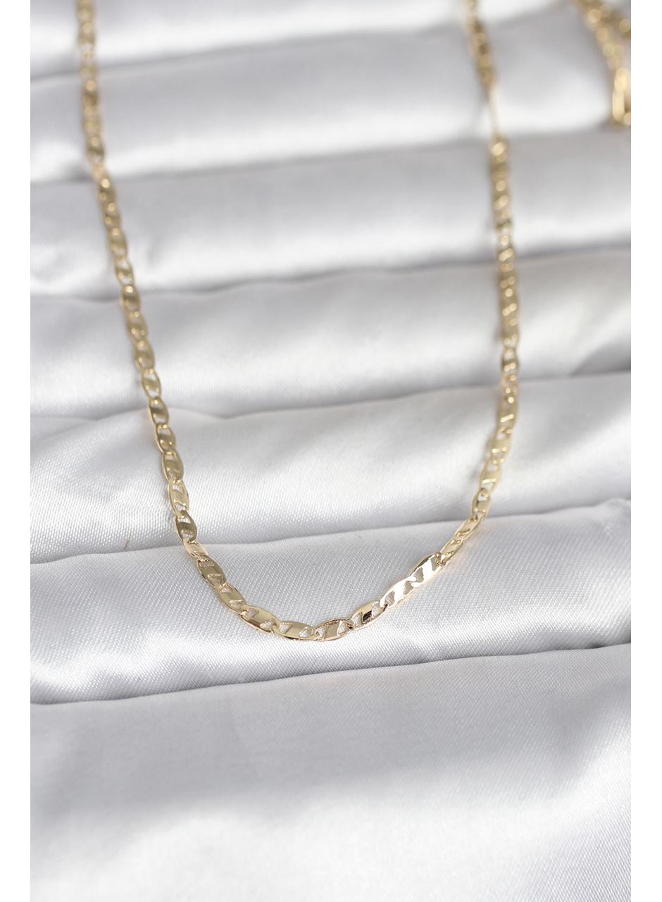 CM 14K Gold Renk Yassı Zincir Model 60 cm Kadın Kolye