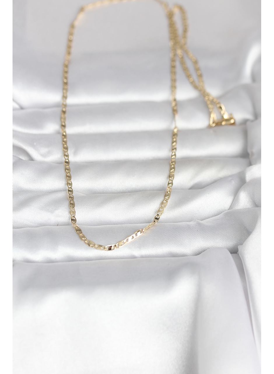 CM 14K Gold Renk Yassı Zincir Model 60 cm Kadın Kolye