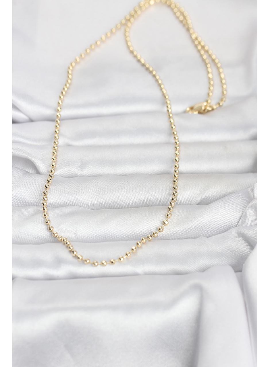 CM 14K Gold Renk Top Zincirli Model 60 cm Kadın Kolye