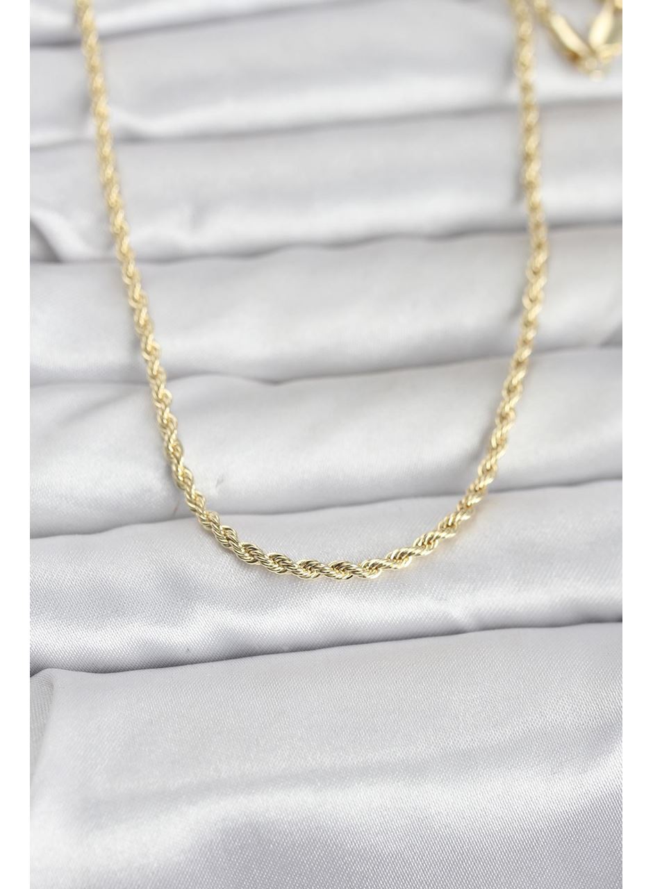 CM 14K Gold Renk Burgu Model Zincirli 60 cm Kadın Kolye