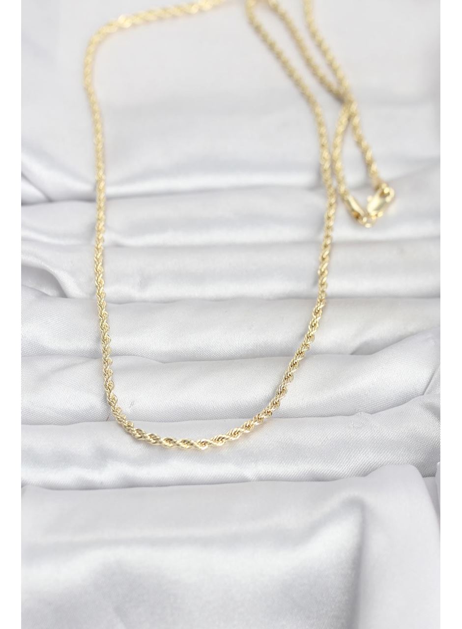 CM 14K Gold Renk Burgu Model Zincirli 60 cm Kadın Kolye