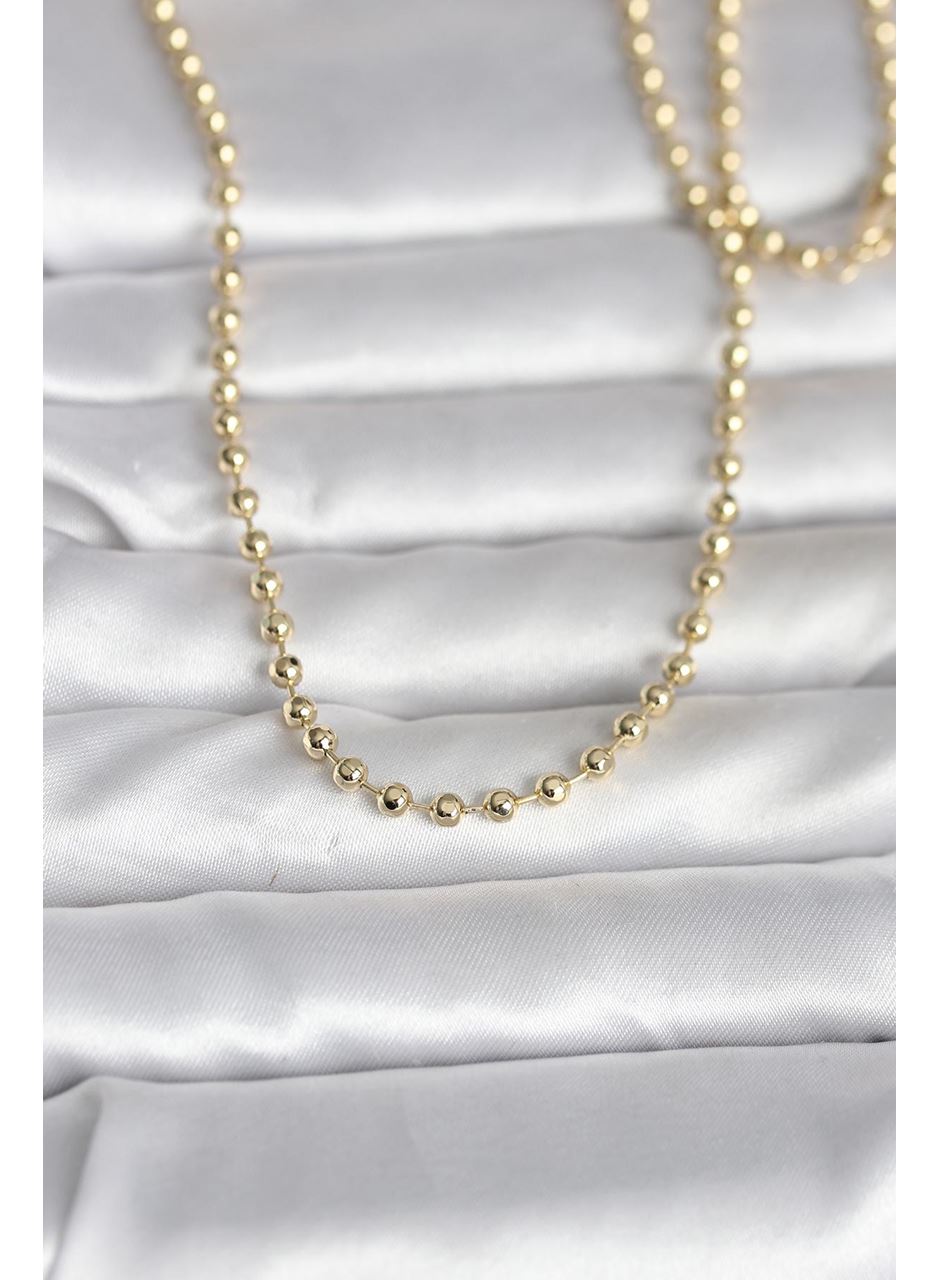 CM 14K Gold Renk Top Zincirli Model 60 cm Kadın Kolye