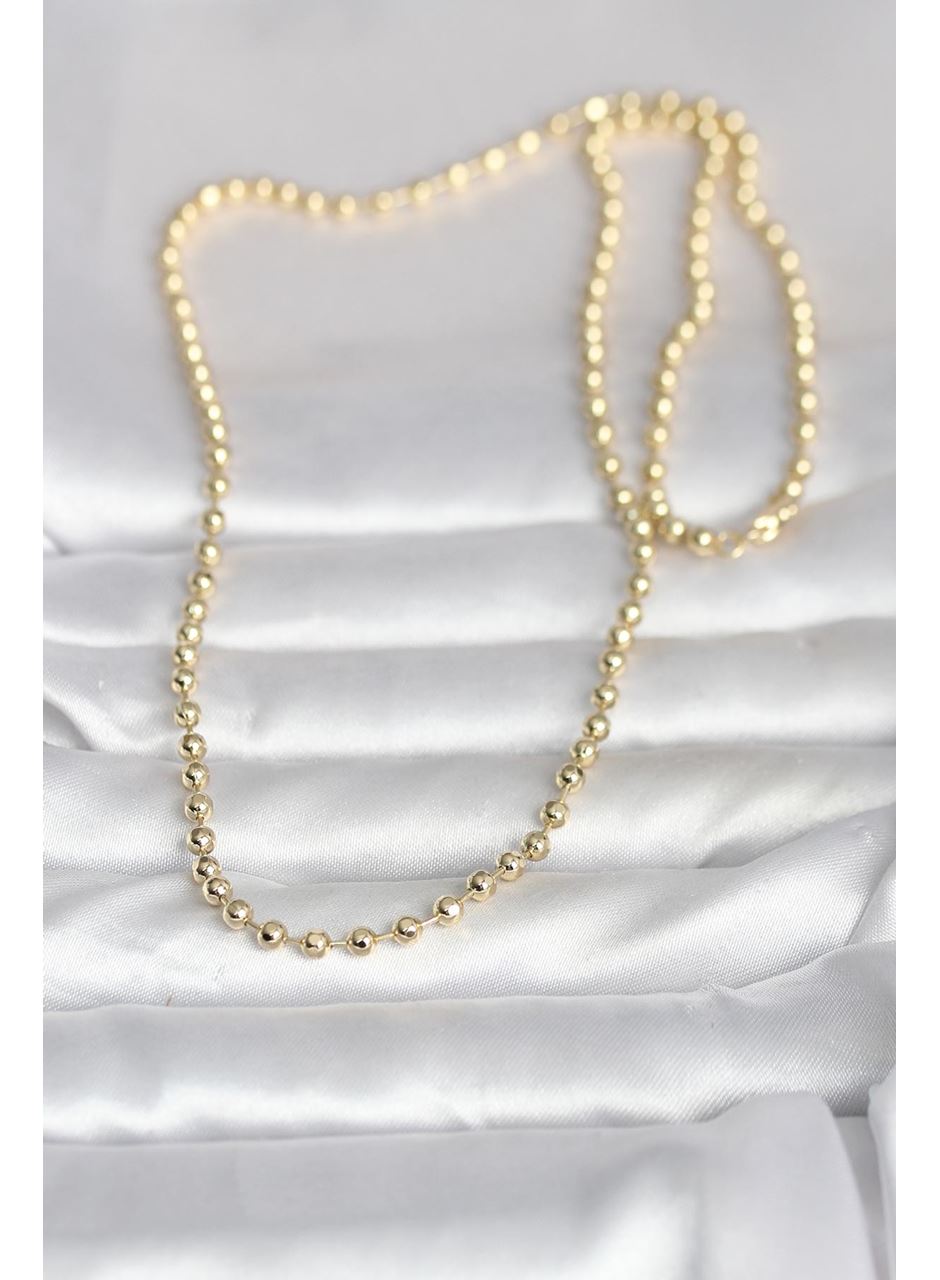 CM 14K Gold Renk Top Zincirli Model 60 cm Kadın Kolye