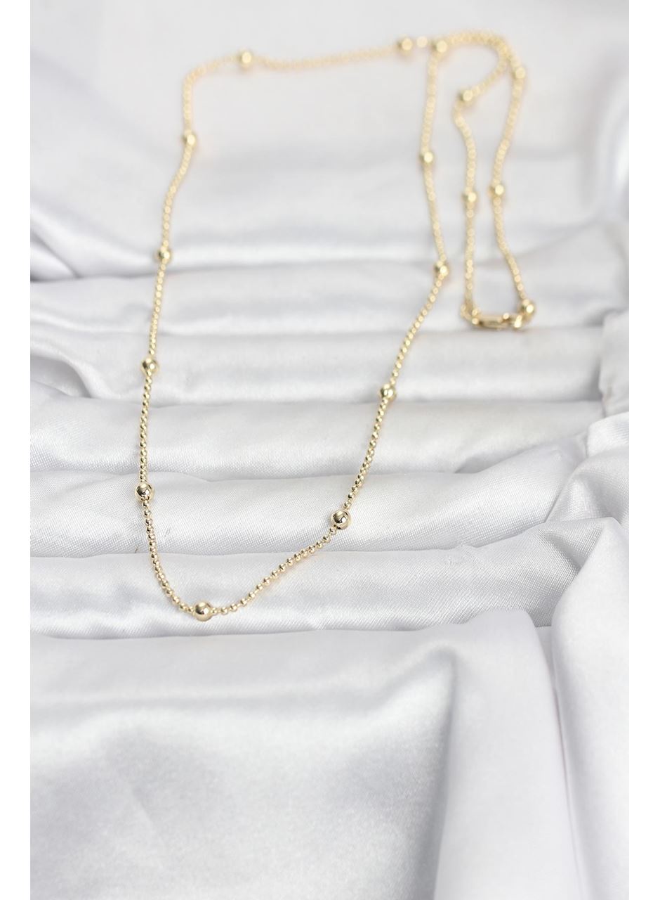 CM 14K Gold Renk Top Zincir 60 cm Kadın Kolye