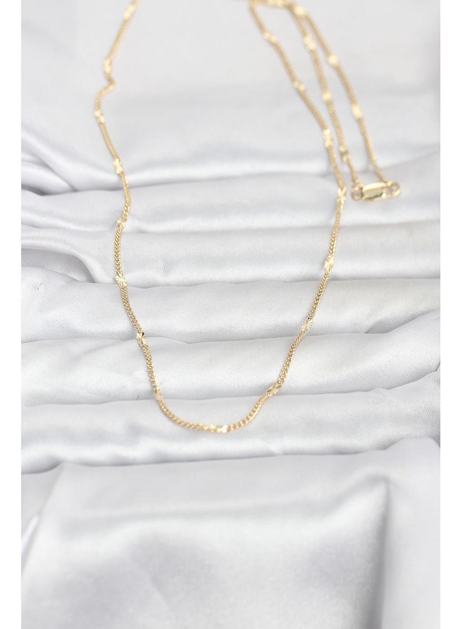 CM 14K Gold Renk Lazer Puntalı Model 60 cm Kadın Kolye